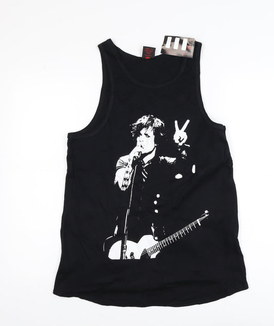 Death Kitty Men's Black 100% Cotton Graphic Tank Top Size L