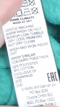 Marks and Spencer Women’s Green Short Sleeve Jersey T-Shirt Size 16