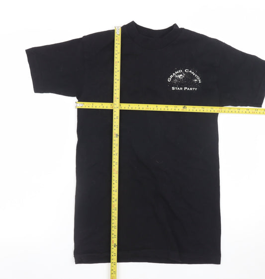Bayside Men's Black Small Grand Canyon Star Party Graphic Cotton T-Shirt