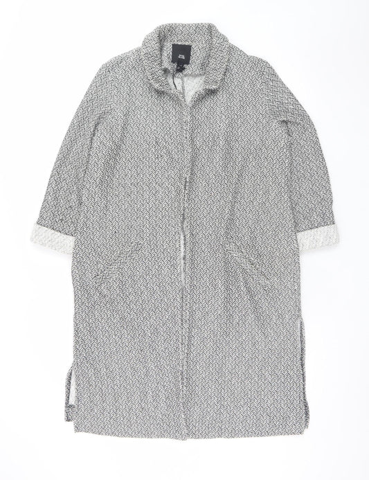 River Island Womens Grey Long Knit Coatigan Size 12 Classic Style