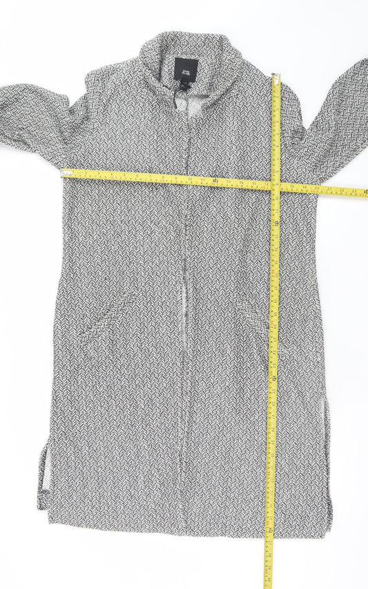 River Island Womens Grey Long Knit Coatigan Size 12 Classic Style