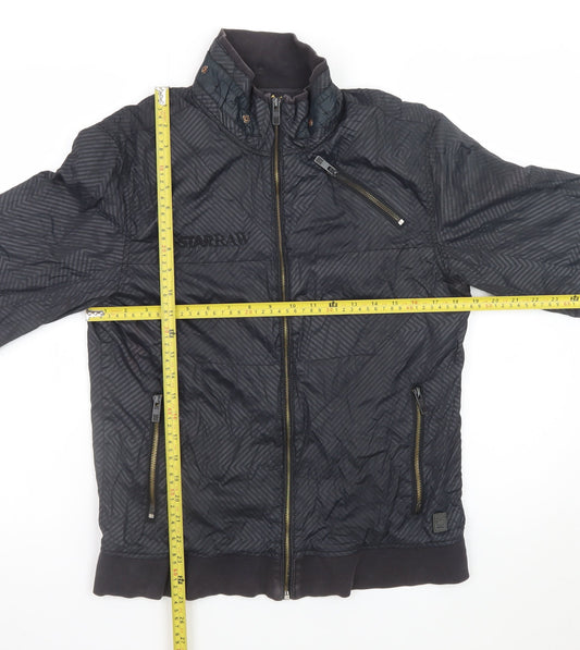 G-Star Men’s Black L Bomber Jacket Polyamide Zip-Up Urban Style