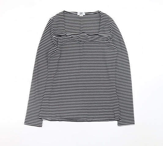 Dorothy Perkins Women’s Black Striped Long Sleeve Jersey Top Size L