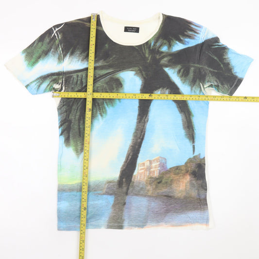 Zara Man Men's Multicoloured M Tropical Beach Graphic T-Shirt