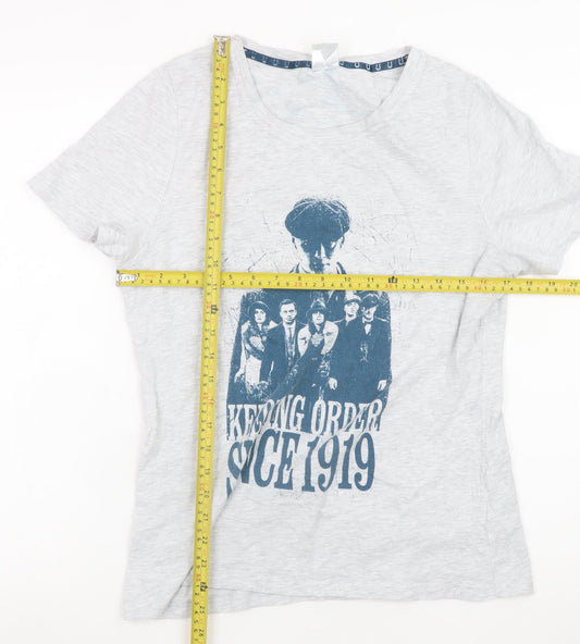 Tu Women’s Grey Peaky Blinders T-Shirt Size 12 Cotton Blend