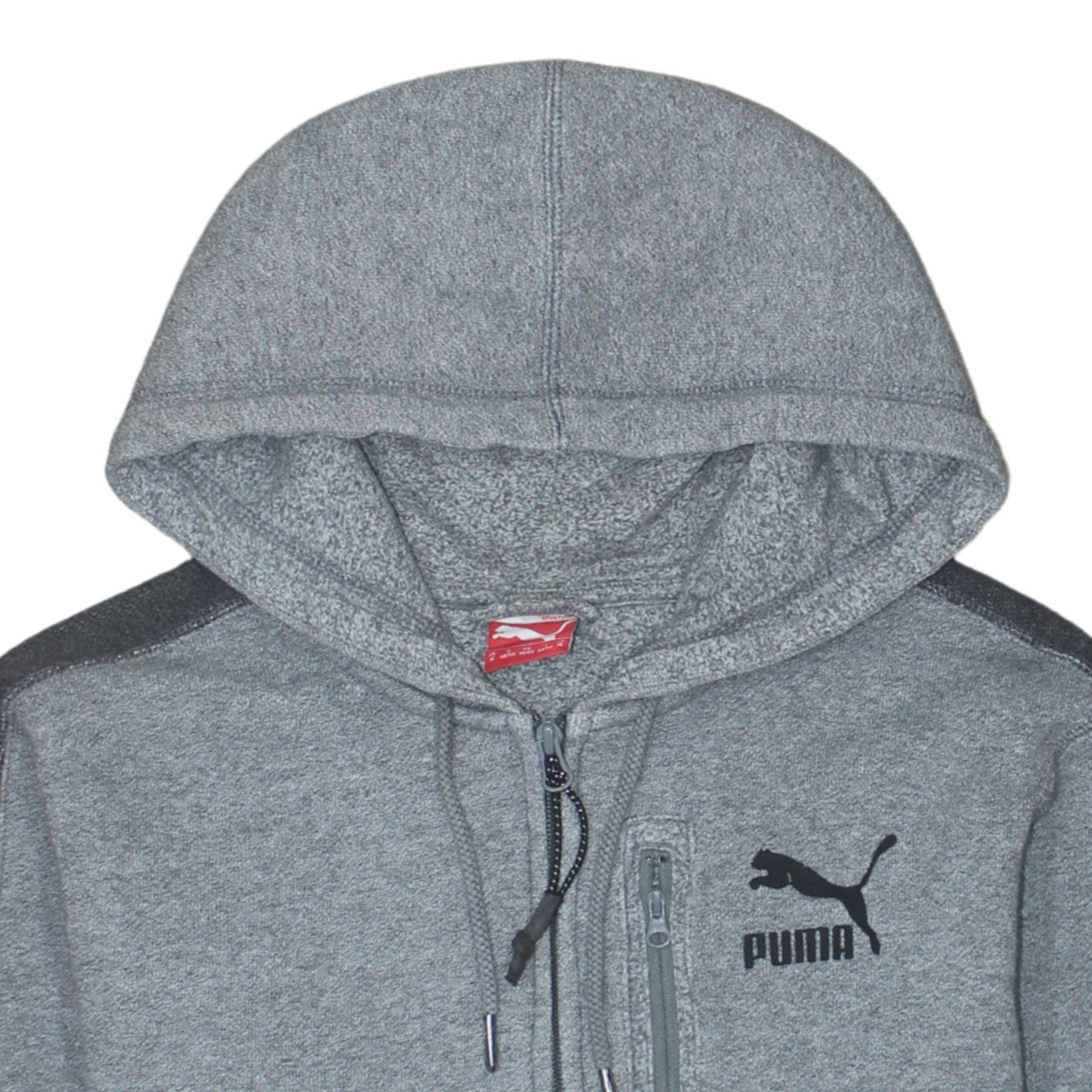 Additional view of Puma Men's Grey Full Zip Hoodie, size M, Sport Lifestyle Fleece