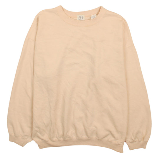 Additional front view of Gap women’s beige pullover sweatshirt cotton blend, size M, casual