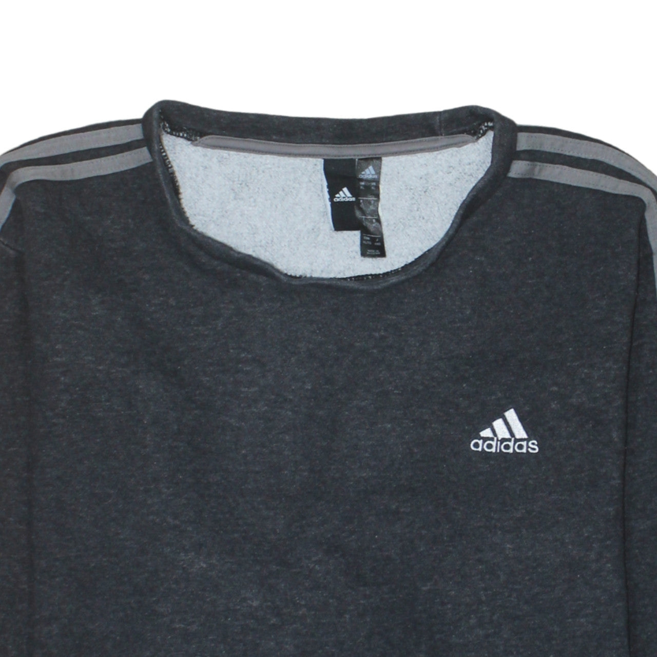 adidas Men Grey XL Pullover Sweatshirt Long Sleeve Crew Neck