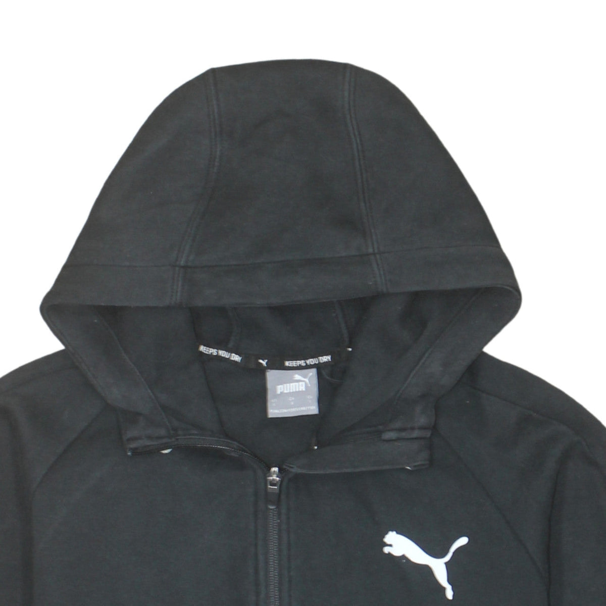 Additional view of Puma Men's Black Full Zip Hoodie, size L, Sports Fleece Jacket