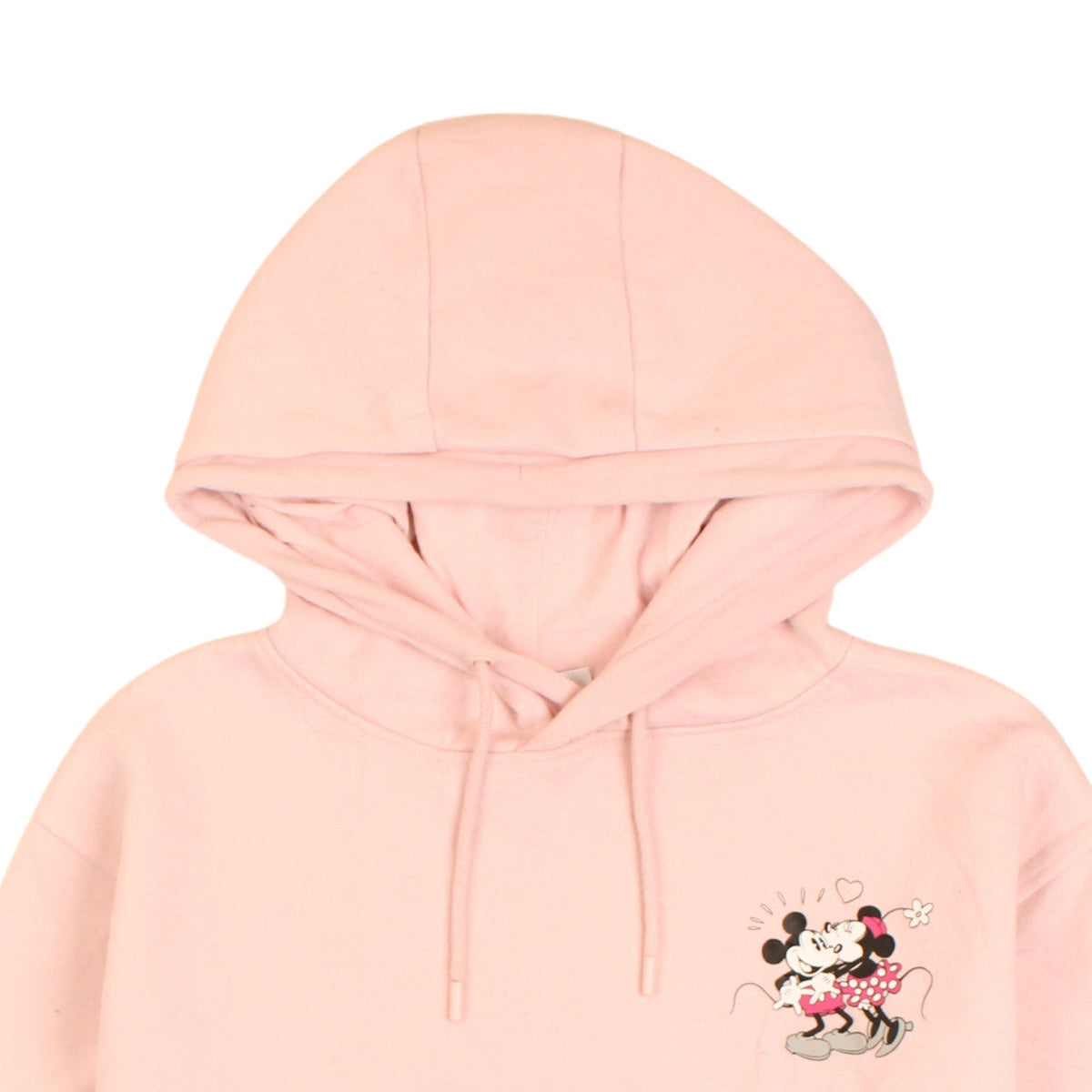Additional view of Disney Women Pink Hooded Pullover Hoodie L Mickey & Minnie Graphic