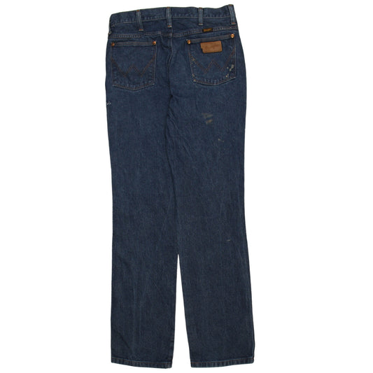 Wrangler Men's Blue Straight Leg Denim Jeans 34x34 Regular Fit