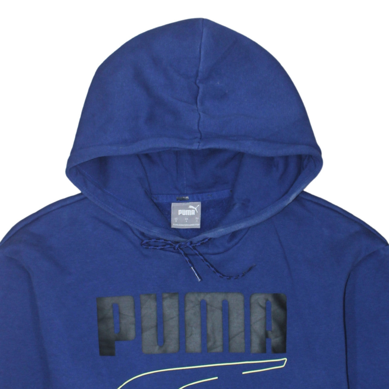 Puma Men's Blue Pullover Hoodie Small Sports Graphic Fleece