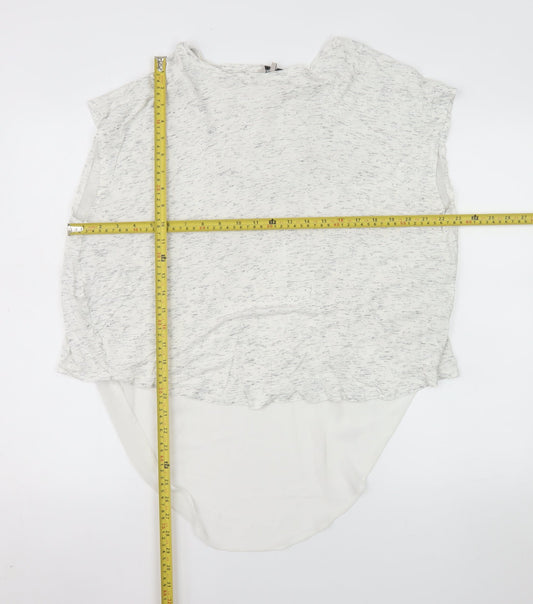 Great Plains Women White Sleeveless Tunic Blouse M