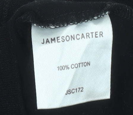 Additional view of Jameson Carter Men's Black & Red 1/4 Zip Cotton Polo Shirt S