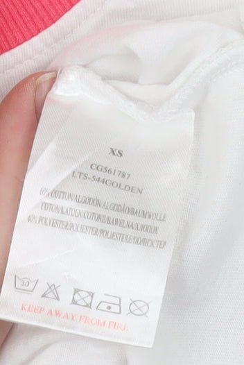 Additional view of Brave Soul women’s white ringer t-shirt xs beach print summer top