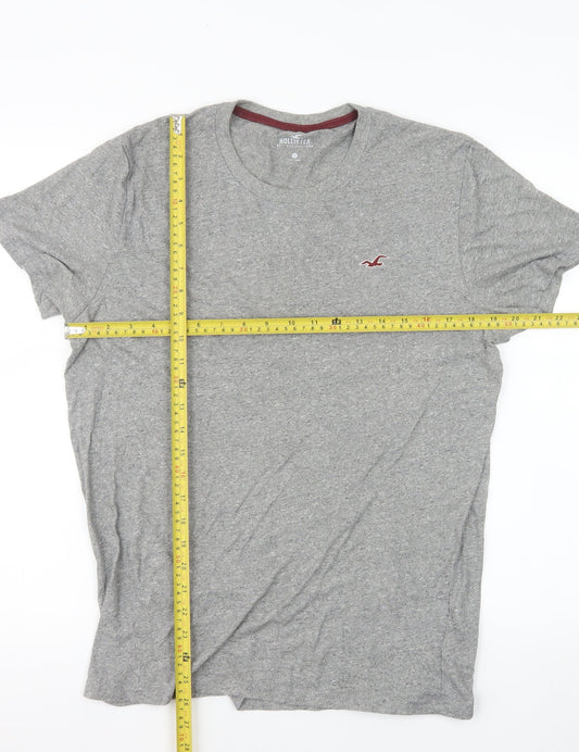 Hollister Men Grey Crew Neck Short Sleeve T-Shirt Medium Classic Fit
