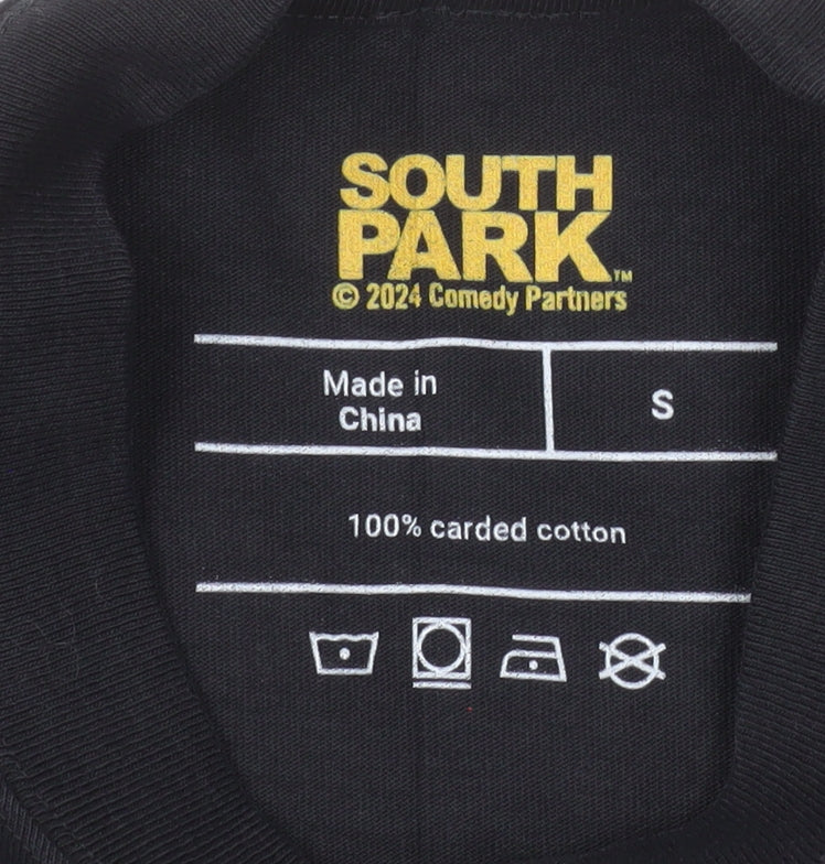South Park Men's Black Small Graphic Cotton T-Shirt