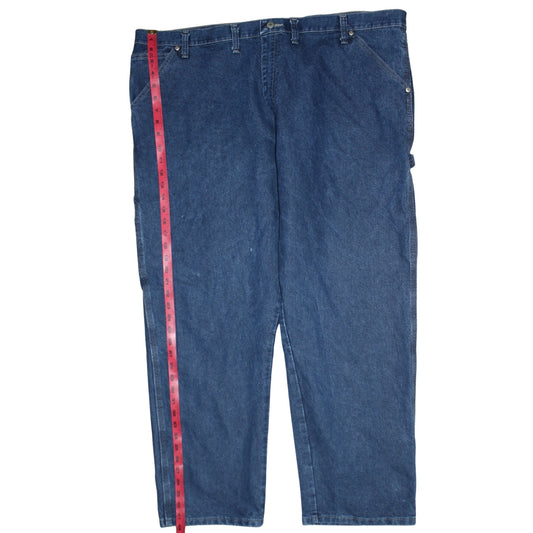 Wrangler Men's Blue Denim Carpenter Jeans 44x30 Relaxed Fit