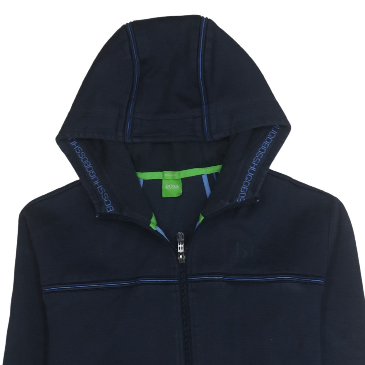 Hugo Boss Mens Blue Full Zip Hoodie Regular Fit Size M