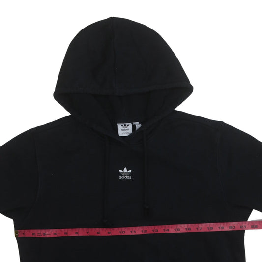 Adidas Women Black Size 12 Pullover Hoodie Sweatshirt Drawstring Logo