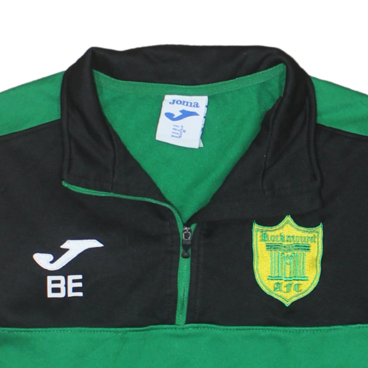 Additional view of Joma Men’s Green & Black 1/4 Zip Long Sleeve Athletic Top, size S
