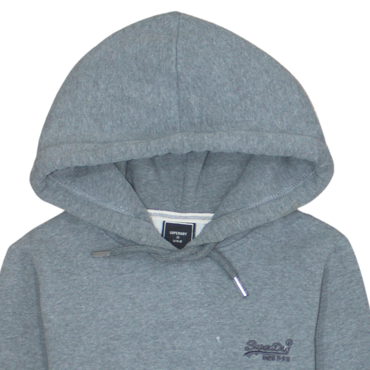 Additional view of Superdry Women Grey Hoodie Pullover UK 10 Hooded Logo Casual