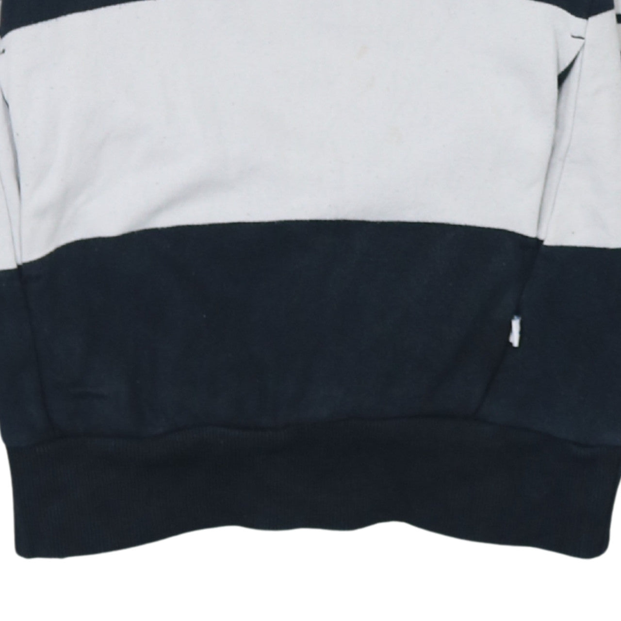 Additional view of Adidas women’s navy white striped pullover hoodie uk 6 cotton blend