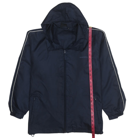 Diadora Men's Blue Hooded Windbreaker Jacket Size M