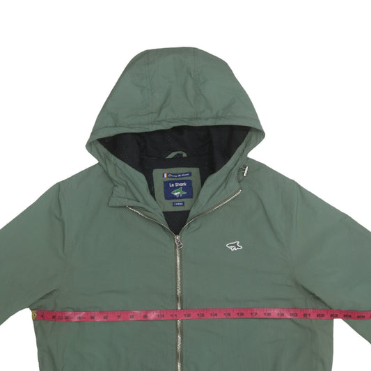 Le Shark Men’s Green Hooded Parka Jacket Size L Regular Fit