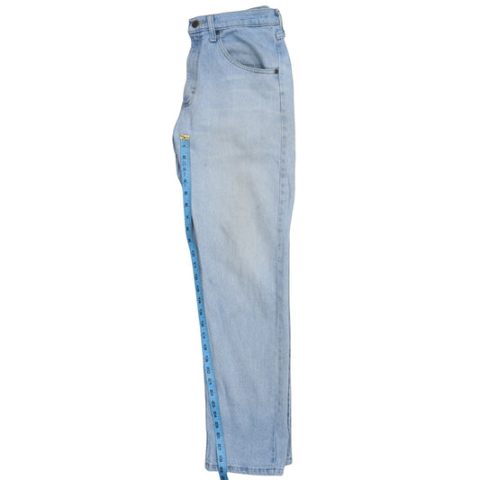 Wrangler Men's Blue 29x30 Light Wash Straight Fit Denim Jeans