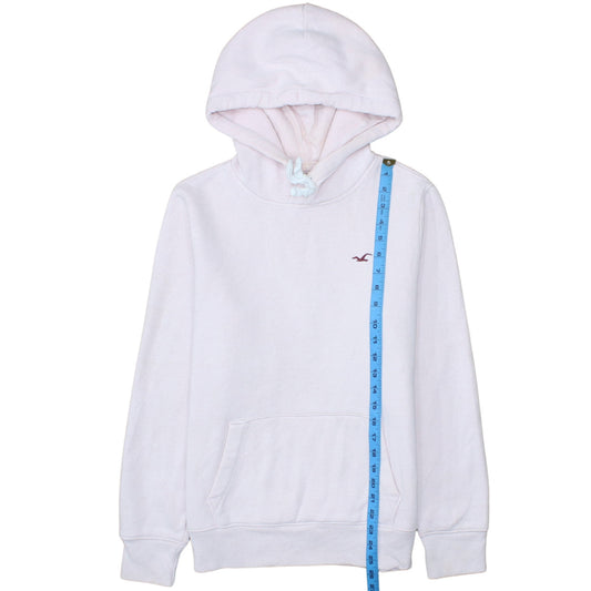 Hollister Womens White Pullover Hoodie Small Cotton Blend Casual