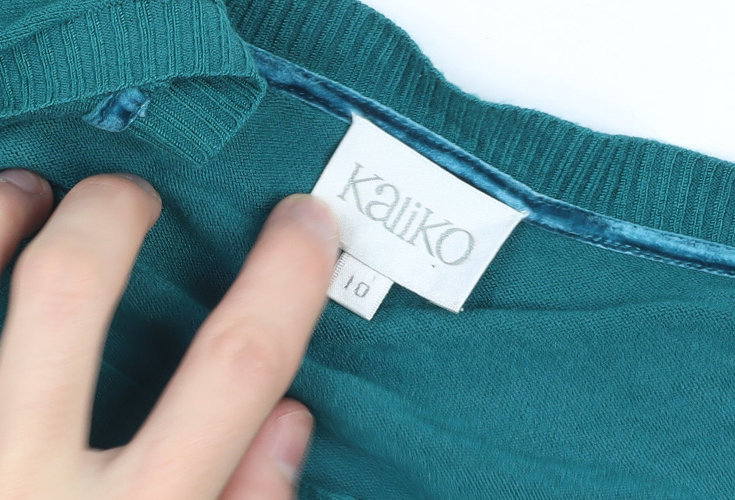 Kaliko Women's Green Button-Up Long Sleeve Knit Cardigan Size 10