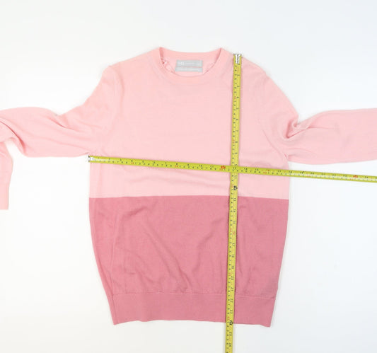 Marks and Spencer Womens Pink Merino Wool Crew Neck Jumper Size 12