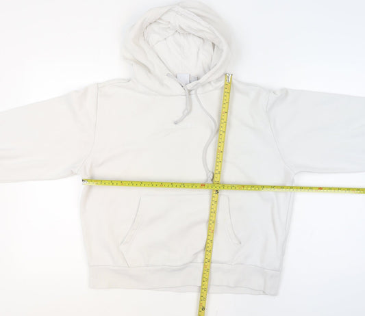 Adidas Women Beige Hooded Pullover Sweatshirt Size 12 Cotton Blend