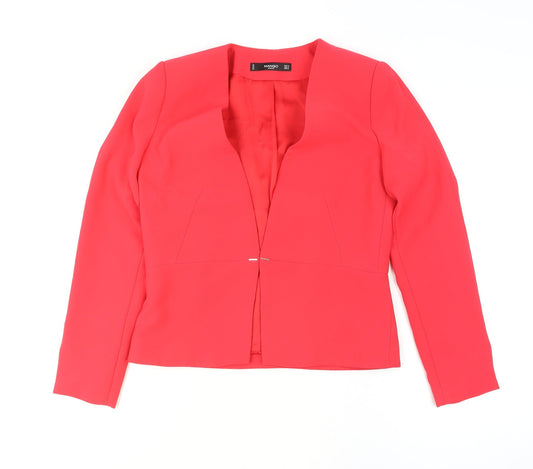 Mango Women Red Tailored Lined Slim Fit Blazer Size 12