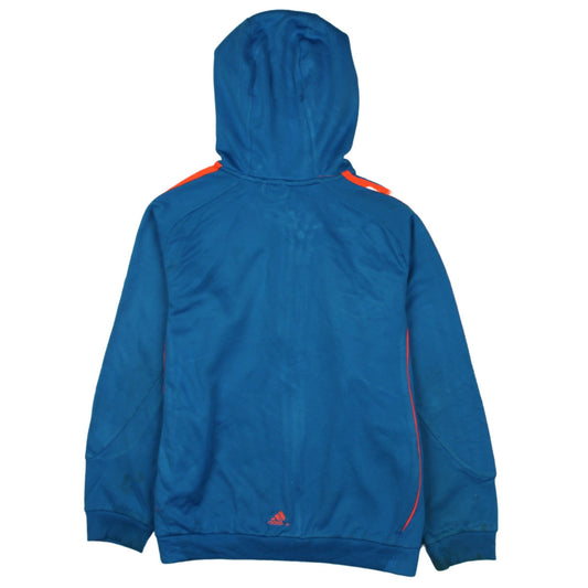 adidas Boys Blue Predator Track Jacket 11-12 Years Hooded Full Zip Sportswear