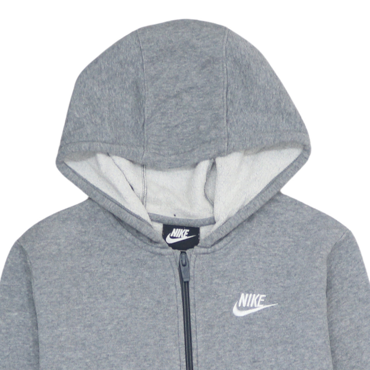 Additional view of Nike boys’ grey full zip fleece hoodie size 158cm classic sportswear