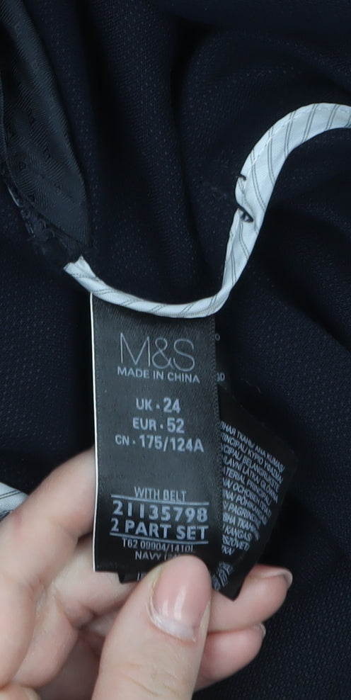 Marks and Spencer Women’s Blue Lyocell Trench Coat Size 24 Belted