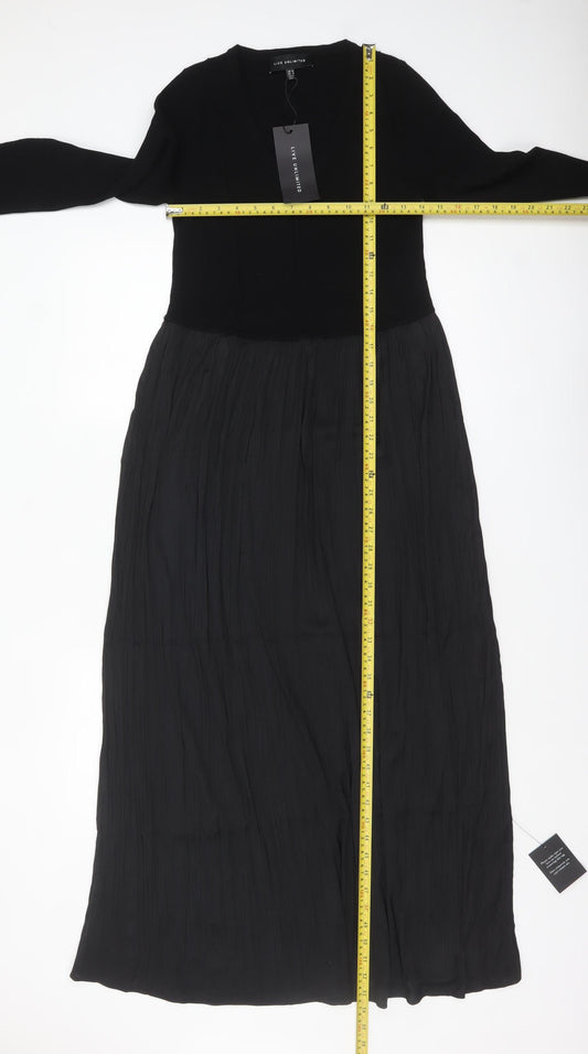 Live Unlimited Women’s Black Long Fit & Flare Dress UK 12