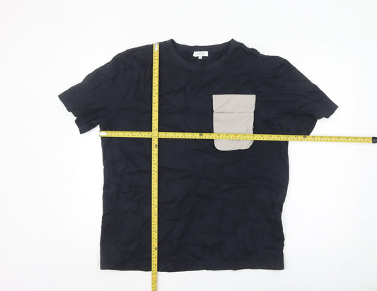 ARNE Men's Blue 2XL Crew Neck Pocket Cotton T-Shirt