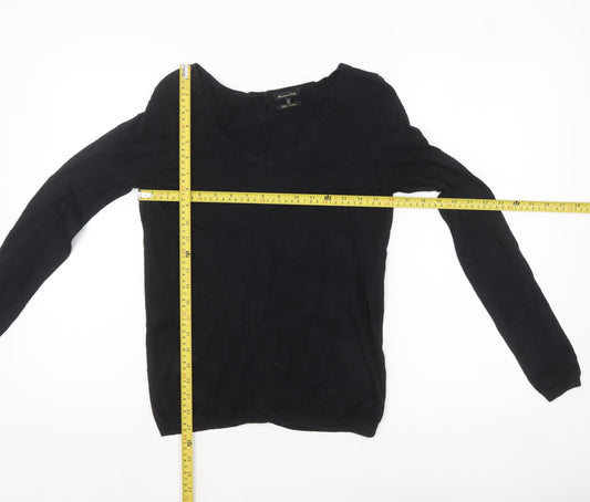 Massimo Dutti Women’s Black Silk Cotton V-Neck Cardigan S