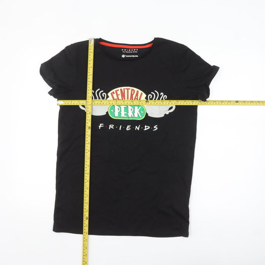 Character.com Girls Black Friends Central Perk Graphic T-Shirt 14-15 Years