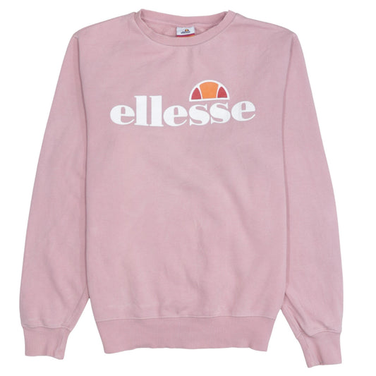 Ellesse Womens Pink Logo Crew Neck Sweatshirt Size 12