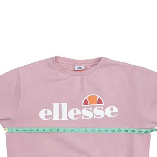 Ellesse Womens Pink Logo Crew Neck Sweatshirt Size 12