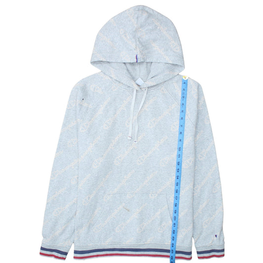 Champion Women Grey XL Pullover Hoodie with Logo Print