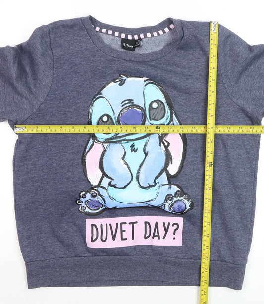 Disney Boys Blue Stitch Sweatshirt Medium Pullover Graphic Print
