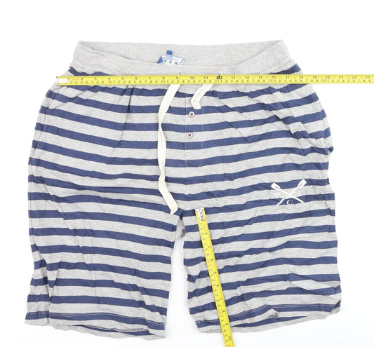 Chev Clothing Co Men's Blue Striped Sweat Shorts XL Casual Drawstring