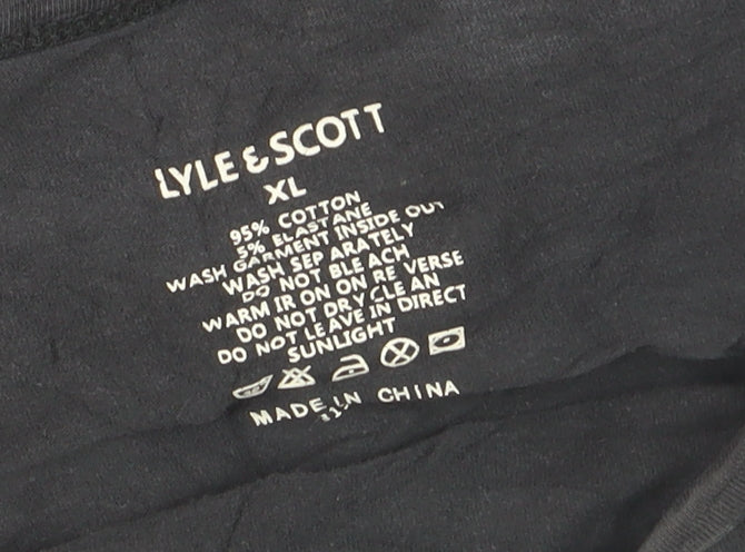 Lyle & Scott Men's Black XL Cotton Elastane Crew Neck T-Shirt