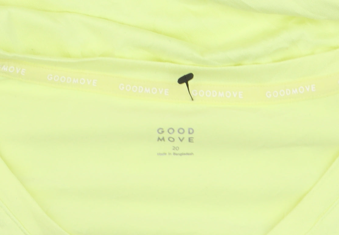 Marks and Spencer Women’s Yellow V-Neck Tie Hem T-Shirt Size 20