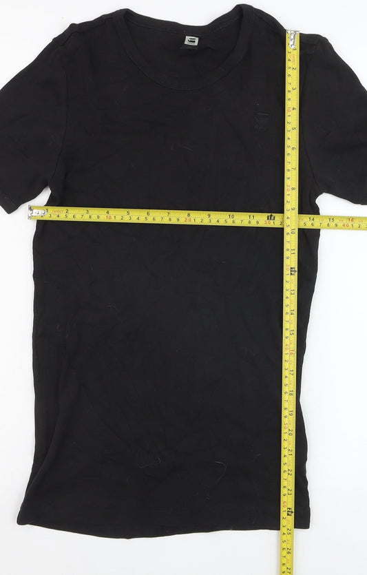G-Star RAW Men's Black Slim Fit Cotton Crew Neck T-Shirt Size S